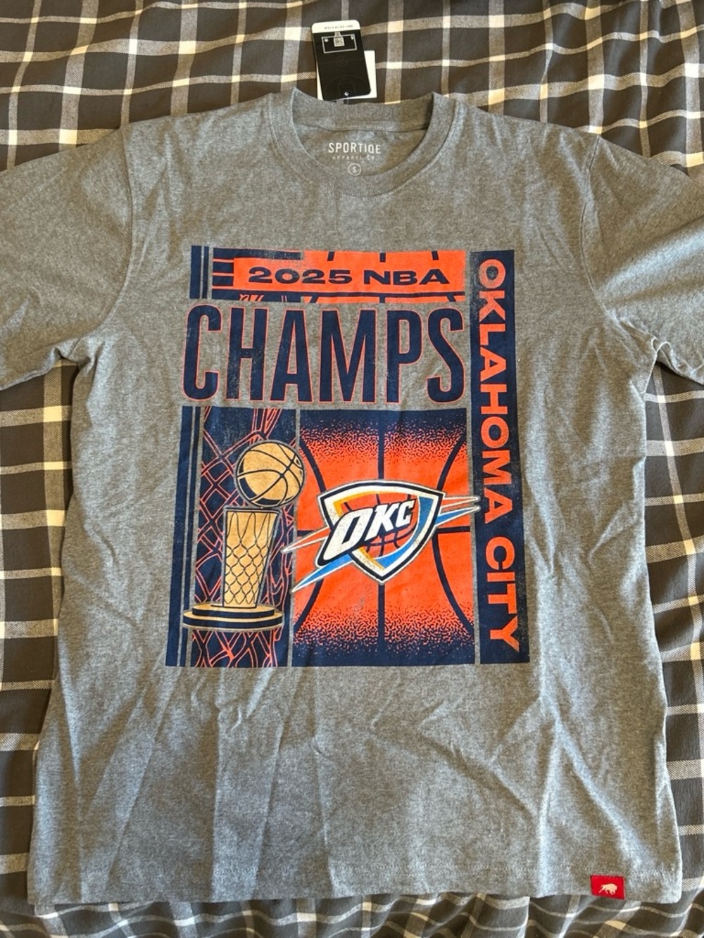 Oklahoma City OKC 2025 NBA Champs Gray T-Shirt